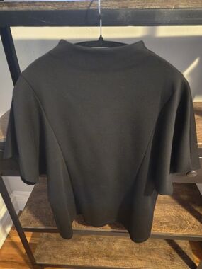 Banana Republic Black Scuba Top L Dolman Sleeve Mock Neck